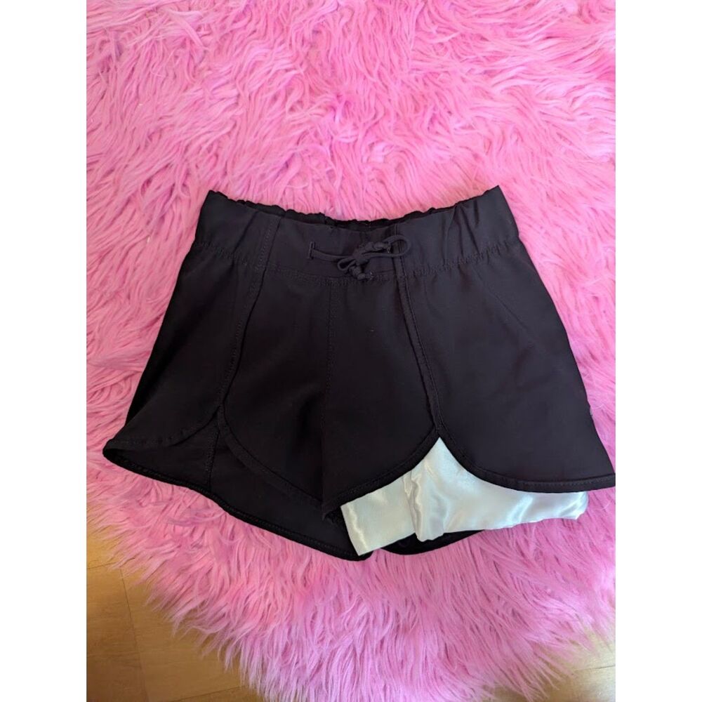 Five The Label Dancewear Petal-Front Hem Black Shorts Dance Stretch YXL
